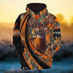 Maxcorners Premium Unique New Concept Deer Hunting Personalized Name 3D Shirt