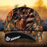 Maxcorners Amazing Deer Hunting Vintage Camo Flag Pattern 3D Multicolor Personalized Cap