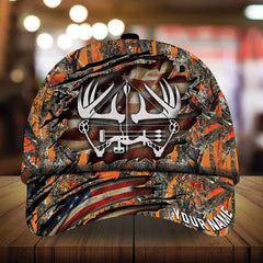 Maxcorners Unique Cracked Bow Deer Hunting Camo Pattern 3D Multicolor Personalized Cap