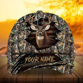 Maxcorners Premium Best Gash Flag Hunting Deer Personalized Hats 3D Multicolored
