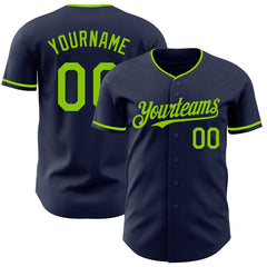 Maxcorners Custom Navy Neon Green Authentic Baseball Jersey
LM0609