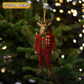 Maxcorners Elegant Dressed-Up Deer Ornament And Keychain Custom Gift For Hunters 2D Flat