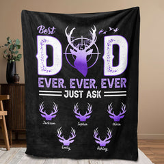Maxcorners Personalized Hunting Dad Blanket, Best Dad Ever Blanket, Custom Soft Cozy Sherpa Fleece Throw Blanket, Father's Day Gift for Dad, Grandpa | Purple
LM1711