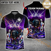 Maxcorners Bowling Party Vibe DJ Lights Multicolor Options Personalized Name, Team Name 3D Shirt (4 Colors)