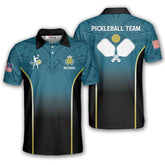 Max Corner Personalized Name and Team name Green Tribal Style Pickleball 3D Polo Shirt