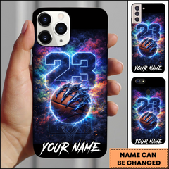 Maxcorners Basketball Cosmic Lightning Number 23 Personalized 3D Phone Case