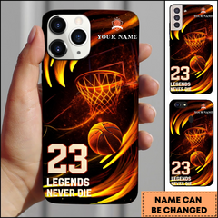 Maxcorners Basketball Legends Never Die Number 23 Personalized 3D Phone Case