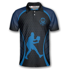 Max Corner Personalized Name and Team name Blue Honeycomb Custom Pickleball 3D Polo Shirt