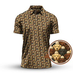 Maxcorners Labrador Pattern Golf Shirt, Dog Golf Shirt, Funny Labrador Golf Shirt For Golfers