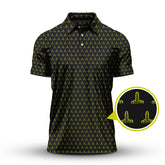 Maxcorners Cactus Pattern Golf Shirt, Funny Golf Polos , Crazy Golf Shirts For Men