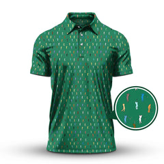 Maxcorners Golf Postures Pattern Golf Polos, Funny Golf Shirt ForMen’s, Crazy Golf Shirts For Golfers