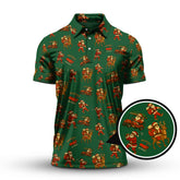 Maxcorners Christmas Golf Shirt, Funny Pattern Golf Shirt, Bigfoot Golf Shirt For Men
