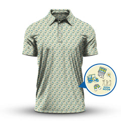 Maxcorners High Noon Golf Shirt, Golf Pattern Polos For Men's, Golf Gift For Golfers