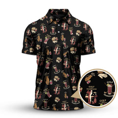 Maxcorners Men's Golf Pattern Shirts, Transfusion Golf Shirt, Golf Transfusion Drink Polos For Golfers