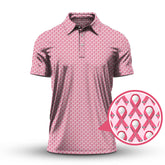Maxcorners Breast Cancer Golf Shirt, Pink Pattern Golf Shirt, Golf Gift For Golfers