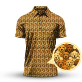 Maxcorners Crazy Golf Polos For Men, Golden Retriever Pattern Golf Shirt, Funny Golf Shirts
