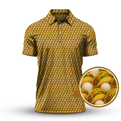 Maxcorners Taco Golf Shirt For Golfer, Golf And Tacos Shirt, Pattern Golf Shirt For Men,