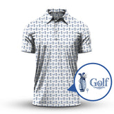 Maxcorners Pattern Golf Shirt, Toile De Jouy Shirt, Funny Golf Shirt For Men, Golf Gift For Golfer