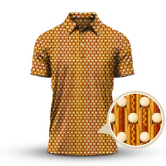 Maxcorners Hot Dog Golf Shirt, Funny Pattern Golf Shirt, Crazy Golf Shirt For Men