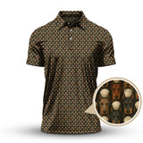 Maxcorners Dog Golf Shirt - Crazy Golf Polos For Men - Doberman Pattern Golf Shirt