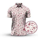 Maxcorners Flamingo Golf Shirt, Funny Pattern Golf Shirt, Crazy Golf Shirt For Golfer