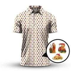 Maxcorners Golden Retriever Golf Shirt, Funny Pattern Golf Shirt For Men, Dog Golf Shirt, Christmas Golf Shirt For Golfer