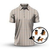 Maxcorners Funny Golf Pattern Shirt, Dachshund Golf Shirt For Golfer, Crazy Golf Shirt For Men