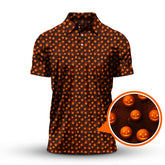Maxcorners Pumpkin Pattern Golf Shirt For Men, Halloween Golf Shirt, Funny Halloween Golf Polos For Golfer