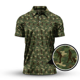 Maxcorners Camo Golf Shirt For Golfer, Camo Polo Shirt, Pattern Golf Shirt For Veteran, Golf Gift For Men