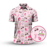 Maxcorners Breast Cancer Golf Shirt, Pattern Golf Shirt, Crazy Golf Shirt For Golfer