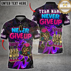 Maxcorners Darts Shirt Never Give Up Graffiti Style Multioptions Personalized Name, Team Name Unisex 3D Shirt (4 Colors)