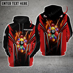 Maxcorners Billiards 8 Ball Multicolor Option Customized Name 3D Hoodie