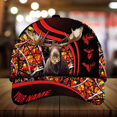 Maxcorners Unique Moose Hunting Camo Pattern 3D Multicolor Personalized Cap