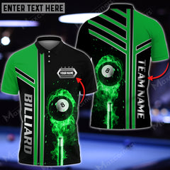 Maxcorners Personalized Name Billiards 8 Ball Multi Color Options 3D Polo Shirt
