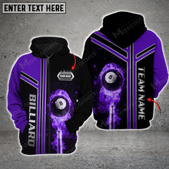 Maxcorners Billiards Ball 8 Fire Customized Name 3D Hoodie