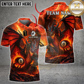 Maxcorners Billiards Shirt Fire Dragon Lava Flame Multicolor Options Personalized Name, Team Name 3D Shirt (4 Colors)