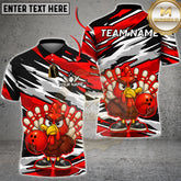 Maxcorners Bowling Shirt Angry Turkey Flame Multicolor Options Personalized Name, Team Name 3D Shirt (4 Colors)