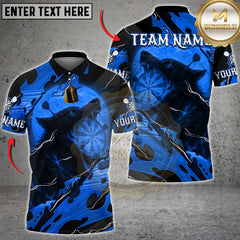 Maxcorners Darts Shirt Black Fire Wolf Moon Target Design Multi Options Personalized Name, Team Name 3D Shirt