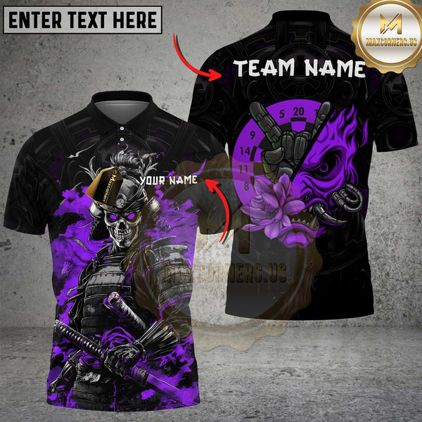 Maxcorners Samurai Skull Demon Darts Multicolor Customized Name, Team Name 3D Shirts