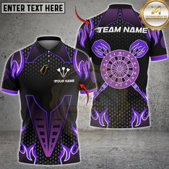 Maxcorners Darts Flame Dartboard Classic Pattern Multicolor Customized Name, Team Name 3D Shirts