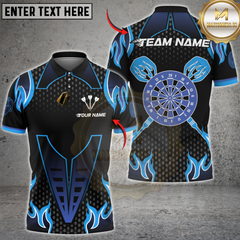 Maxcorners Darts Flame Dartboard Classic Pattern Multicolor Customized Name, Team Name 3D Shirts