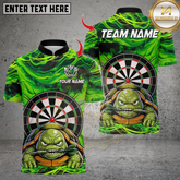 Maxcorners Darts Cool Turtle Multicolor Customized Name, Team Name 3D Shirt (4 Colors)