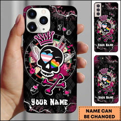 Maxcorners LGBTQ Skull Crown Dartboard Personalized Name Phone Case