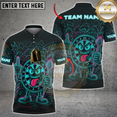 Maxcorners Darts Angry Dartboard Neon Style Multicolor Customized Name, Team Name 3D Shirts