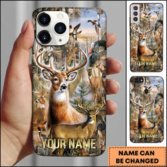 Maxcorners Deer Hunting Wildlife Forest Scene Personalized Name 3D Phone Case