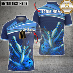 Maxcorners Bowling Strike Explosion Multicolor Customized Name, Team Name 3D Shirts