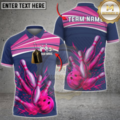 Maxcorners Bowling Strike Explosion Multicolor Customized Name, Team Name 3D Shirts