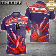 Maxcorners Bowling Strike Explosion Multicolor Customized Name, Team Name 3D Shirts