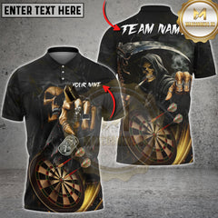 Maxcorners Skull Reaper Darts Multicolor Personalized Name, Team Name Shirt (4 Colors)