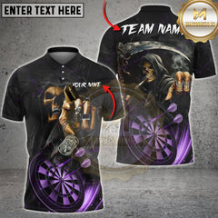 Maxcorners Skull Reaper Darts Multicolor Personalized Name, Team Name Shirt (4 Colors)